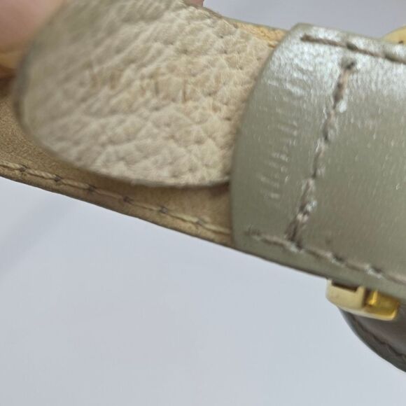Christian Dior Vintage Saddle  Leather Waist Belt Light Green Size 100